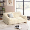 2-Seat Faux Fur Bean Bag Sofa - Beige