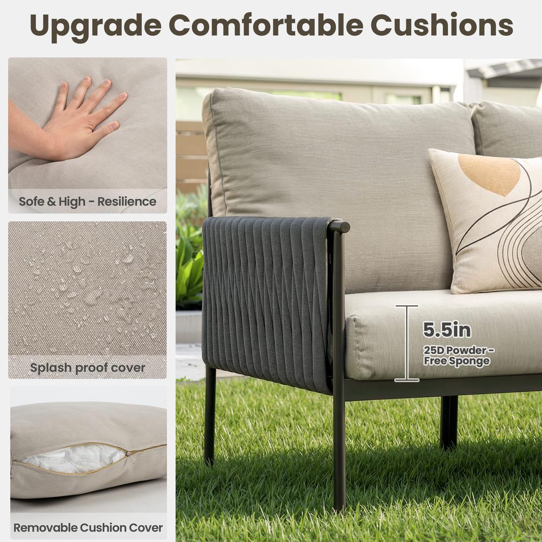 Axis Woven Rope Outdoor Sectional Set, 7-Piece