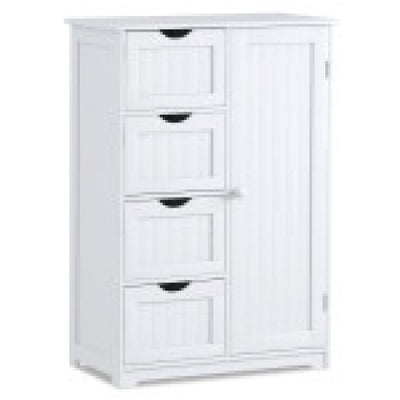3-in-1 Bath & Storage Combo: Tall Cabinet  Shower Bench & Buffet Sideboard