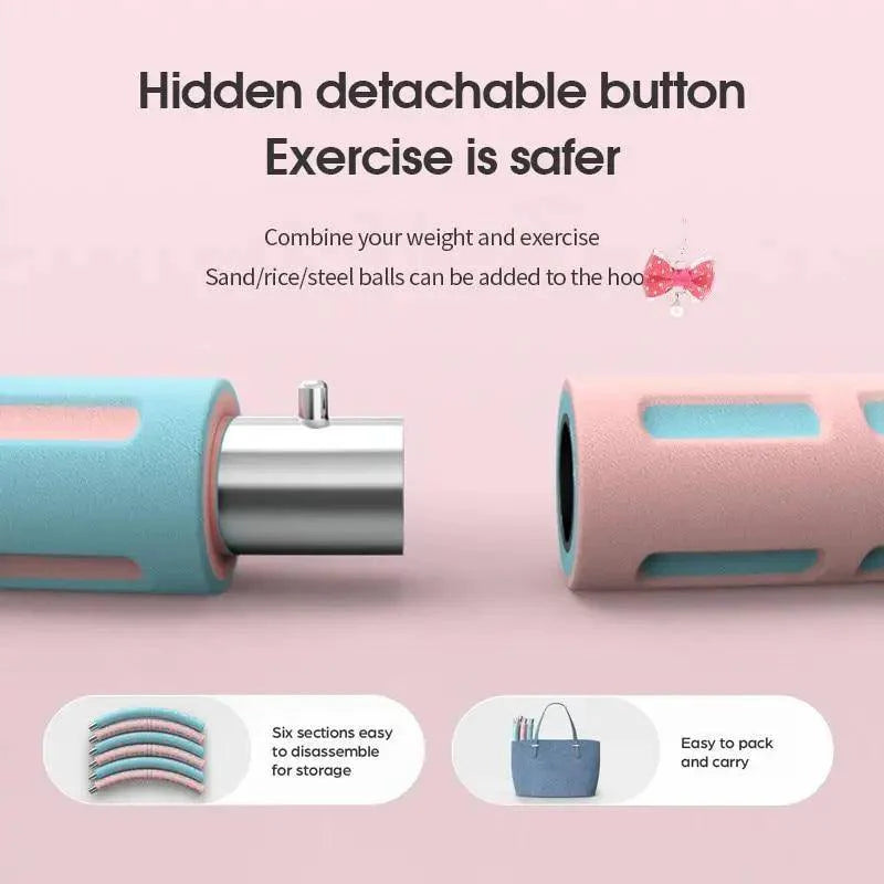 Professional Sports Fitness Hula Hoop Stainless Steel Elastic Thickened Foam Hula Hoop - Detachable Size Adjustable