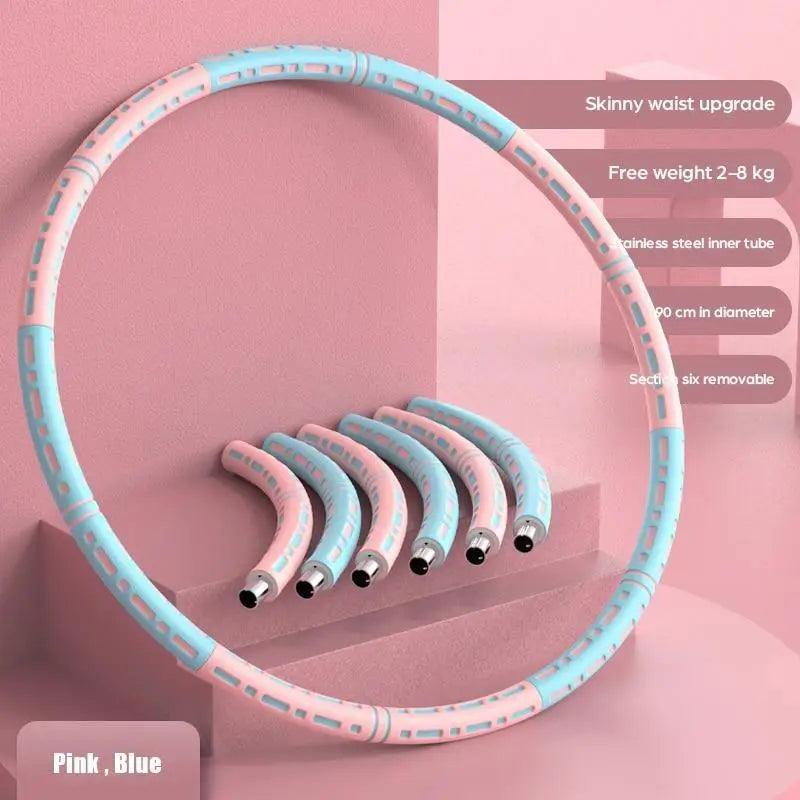 Professional Sports Fitness Hula Hoop Stainless Steel Elastic Thickened Foam Hula Hoop - Detachable Size Adjustable