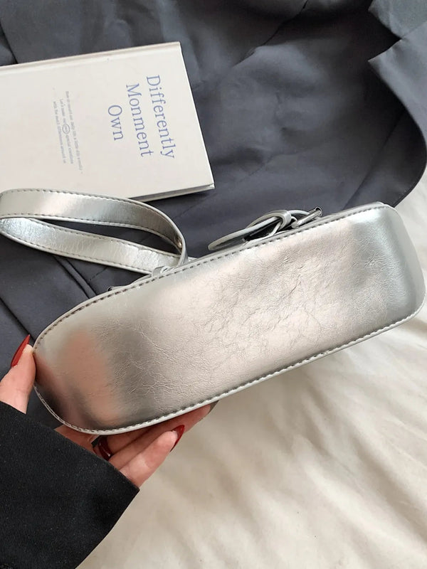 PU Leather Buckle Shoulder Bag
