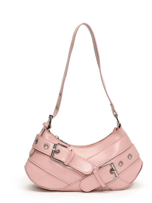 PU Leather Buckle Shoulder Bag