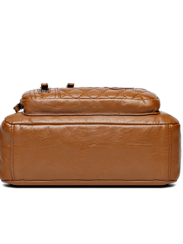 PU Leather Multi Pockets Adjustable Strap Shoulder Bag