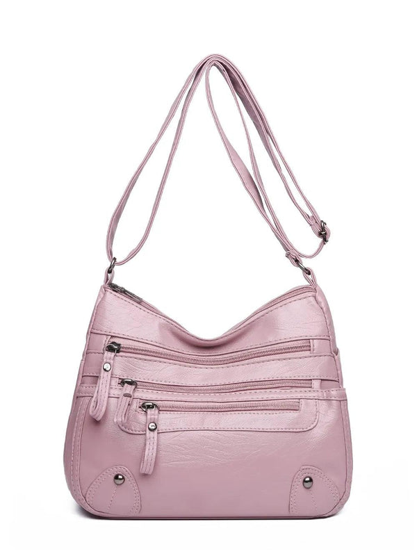PU Leather Multi Pockets Shoulder Bag