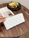 PU Leather Solid Color Wallet - White/Hexagon / One Size