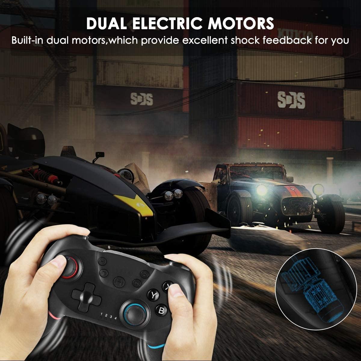 Pure Black Wireless Bluetooth Joystick Gamepad Controller Compatible With PC Laptop Monitor Smart TV