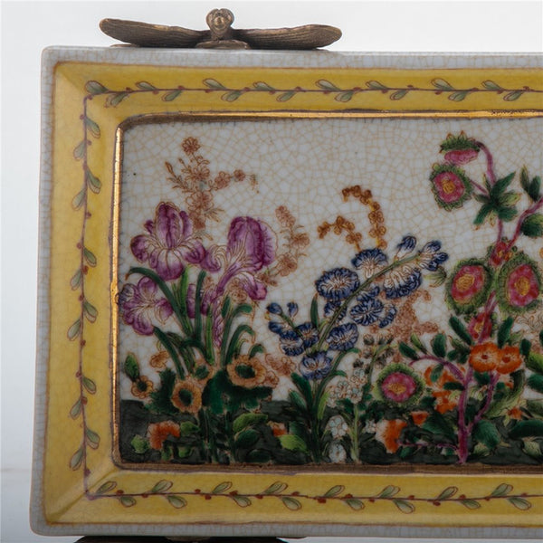 Porcelain Tray With Bronze Dragonfly-Wild Breeze - Gifts for You 'n Me