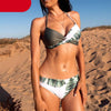 Push Up Women Bikinis Swimwear  Women's Bathing Suits Push Up Halter Bandage Bikini Floral Printing Swim Bottoms Two Piece Swimsuits Women Swimsuits Bathing Suit Halter  Leaf Print Beach Wear Plus Size