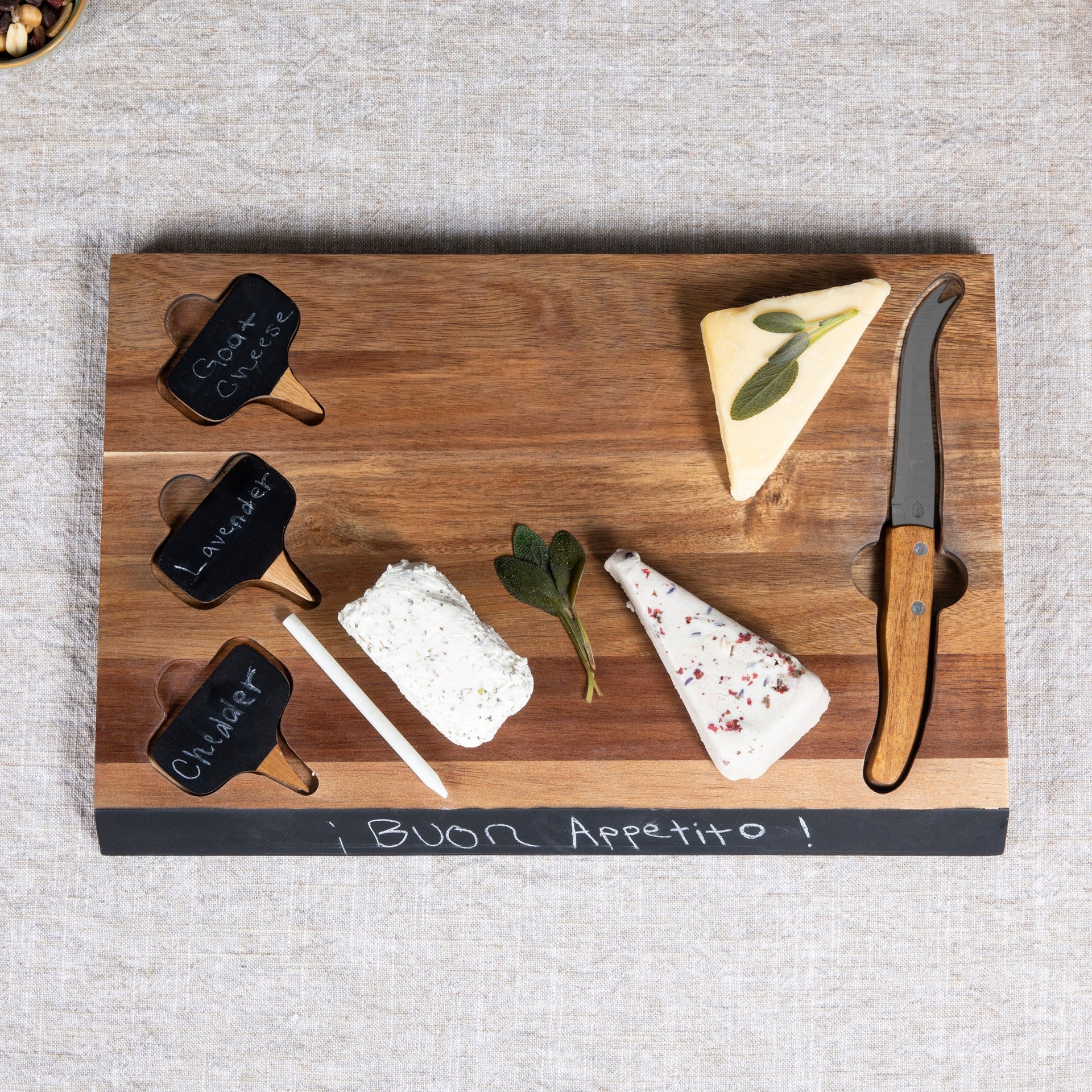 Delio Acacia Cheese Cutting Board & Tools Set