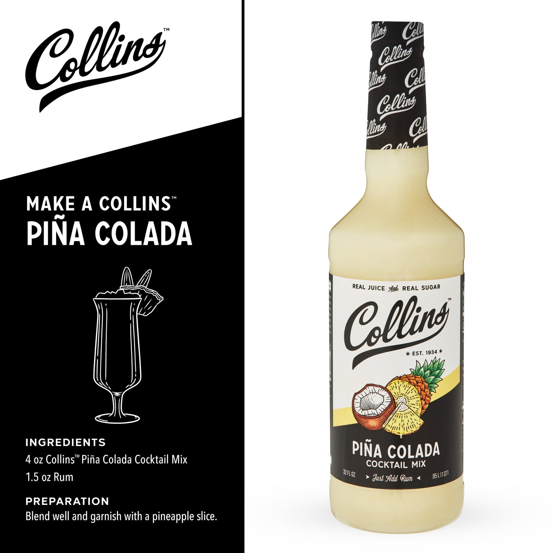 Piña Colada Cocktail Mix 32 oz
