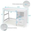 47.5 Inch Modern Home Computer Desk with 2 Storage Drawers-White - White