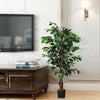 4 Feet In/Outdoor Trunks Artificial Ficus Silk Tree - Green
