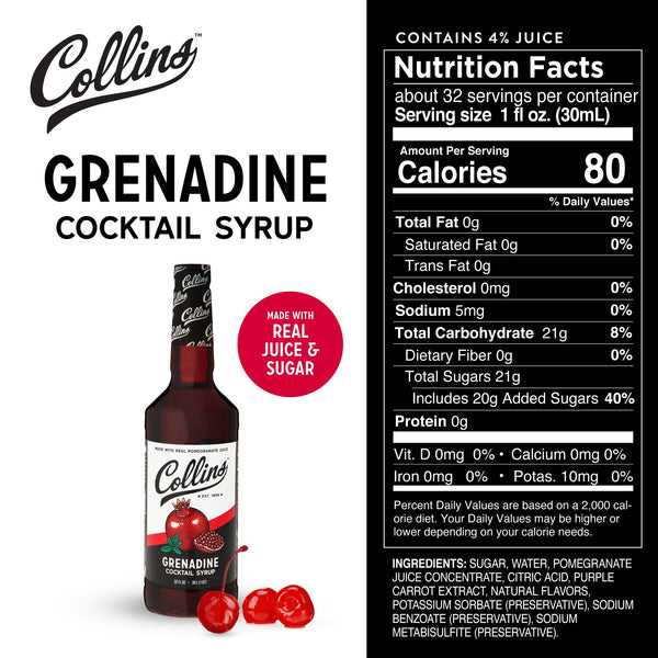 Grenadine Cocktail Syrup 32 oz
