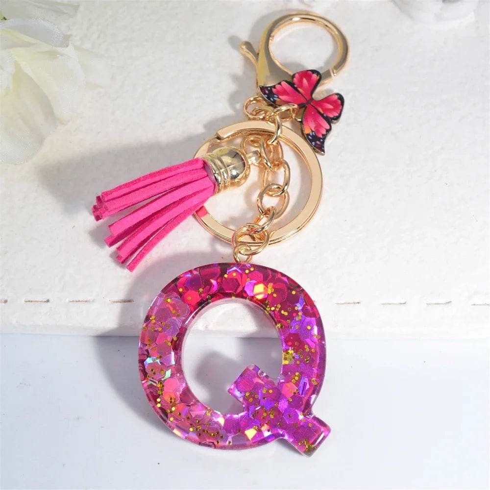 Personalized Butterfly Tassel Keychain 💖