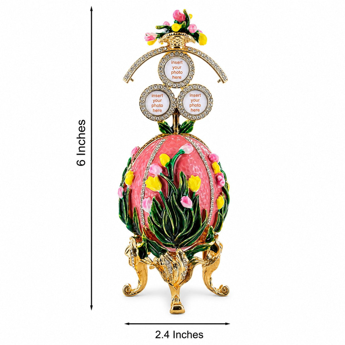 1898 Lilies of the Valley Royal Imperial Metal Easter Egg in Pink