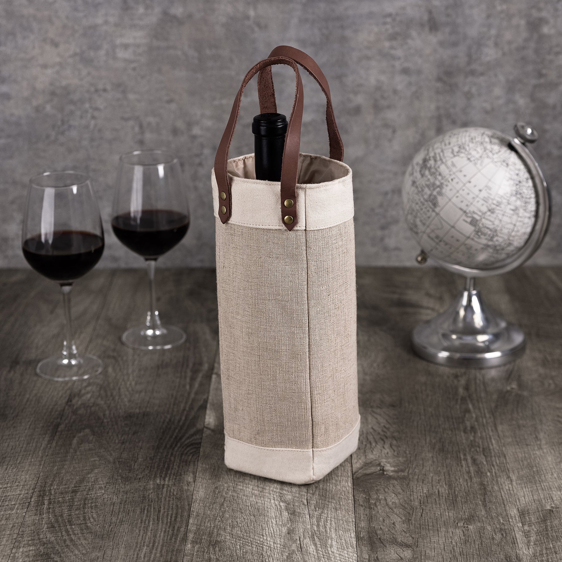 Pinot Jute Single Bottle Insulated Wine Bag