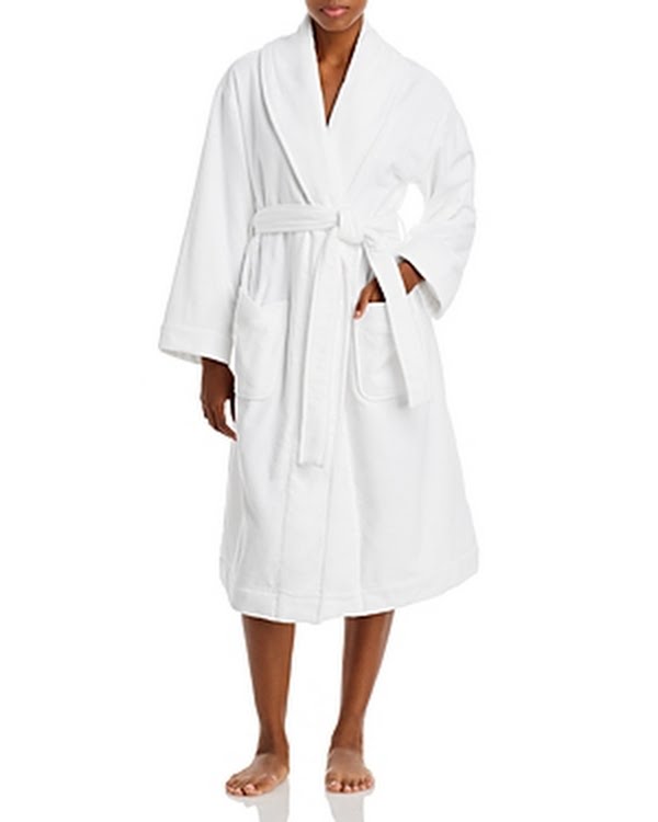 Hudson Park Collection Womens White Turkish Cotton Robe Size S/M