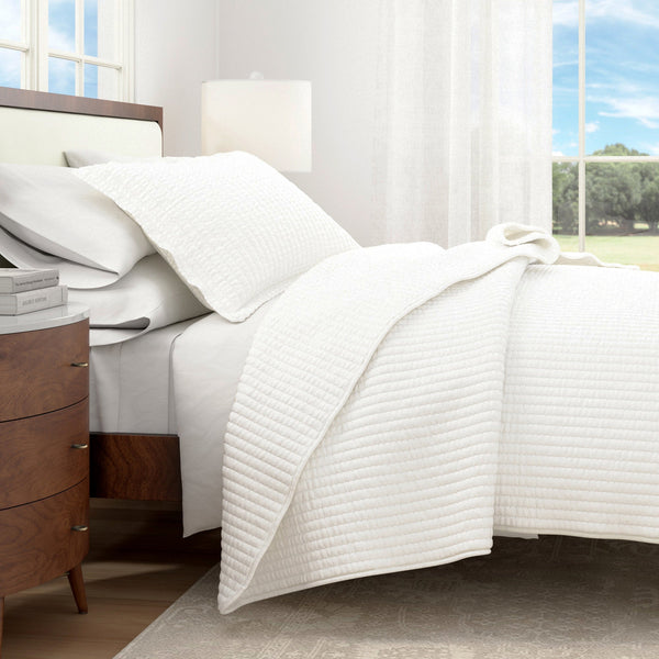3-Piece Solid Quilt - Alicia Collection Great Bay Home