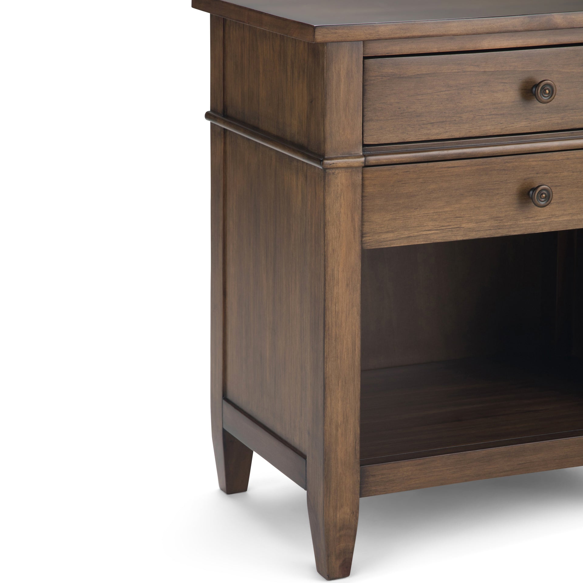Carlton 24 Inch Wide Solid Wood Bedside Table in Rustic