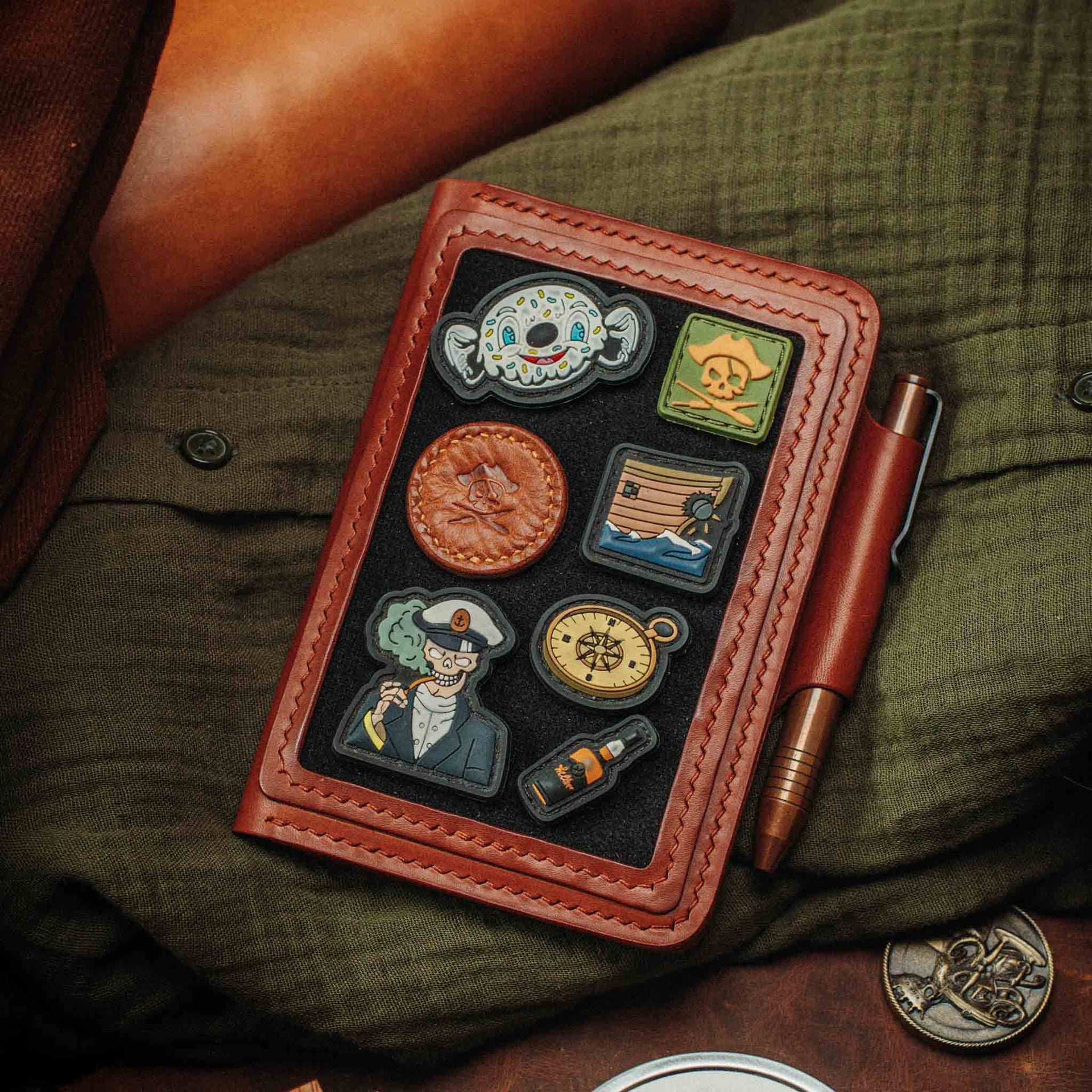 Passport Travel Wallet - Quartermaster v2 | Leather Velcro Organizer | Field Notes Holder Pirate Goods