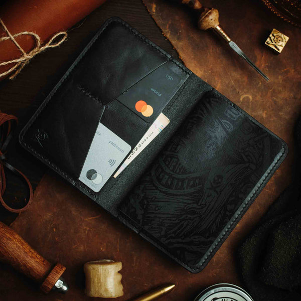 Passport Travel Wallet - Quartermaster v2 | Leather Velcro Organizer | Field Notes Holder Pirate Goods