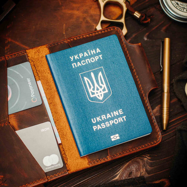 Passport Travel Wallet - Quartermaster v2 | Leather Velcro Organizer | Field Notes Holder Pirate Goods