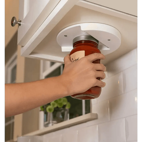 Quick Unique Design V-Shape Multi-function Lid Jar Opener Under Cabinet Professional Cans Fits Any Sizes Useful Kitchen Gadget