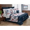Quilt Bedding Set 5 Piece Woven Microfiber Bay Harbour King Navy