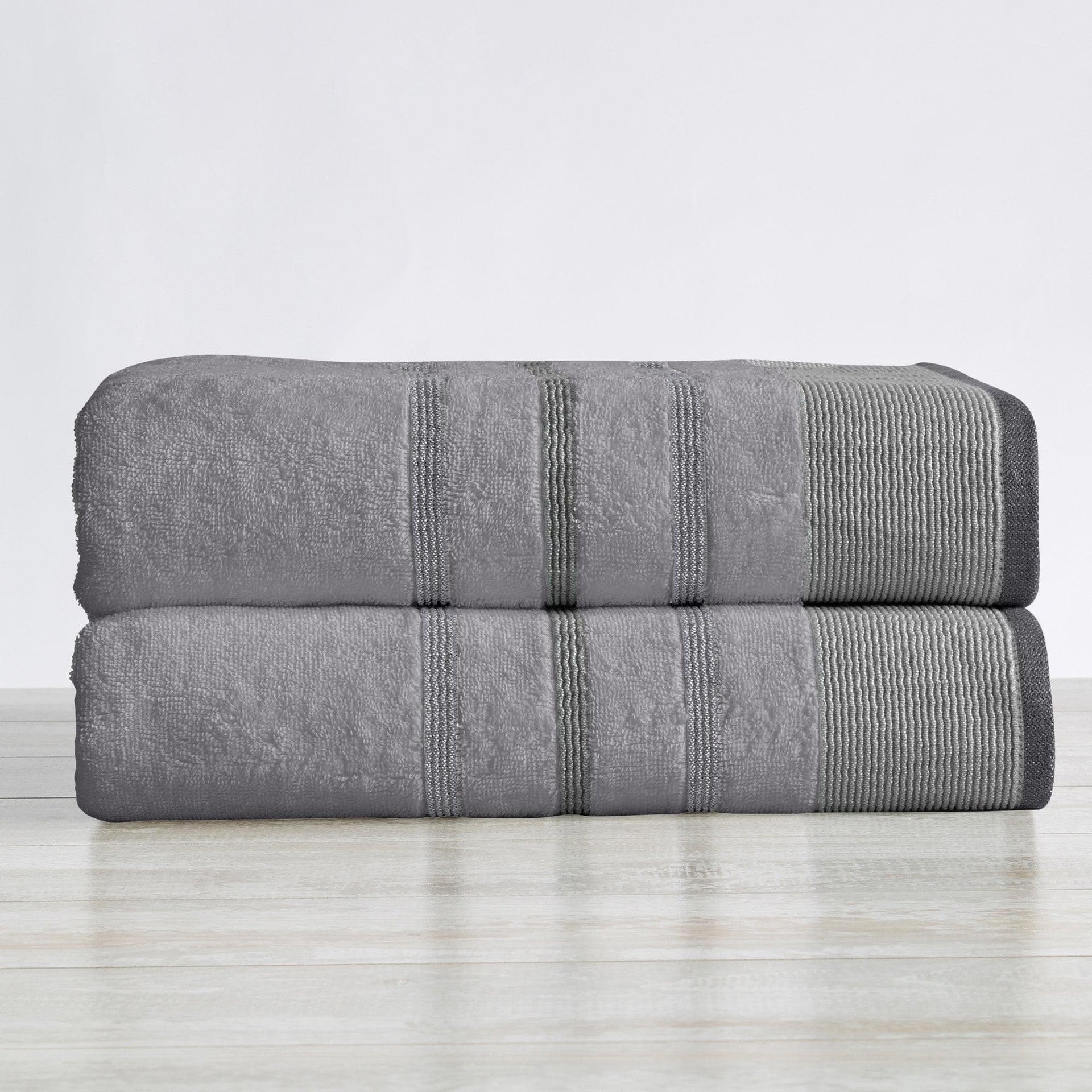 Decorative Cotton Stripe Bath Towel Set - Noelle Collection