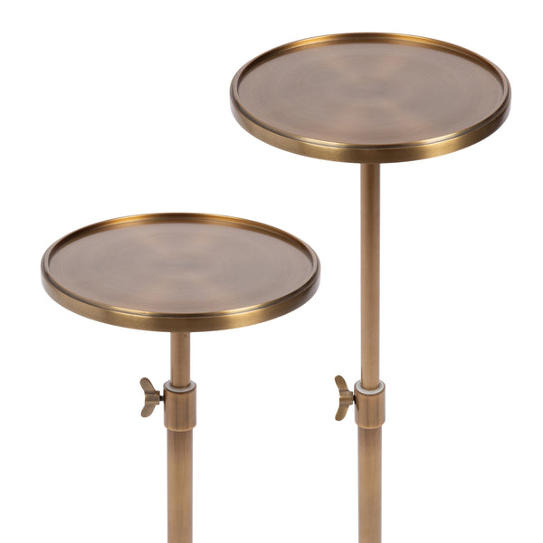 Engles Adjustable Polished Metal Table and Plant Stand