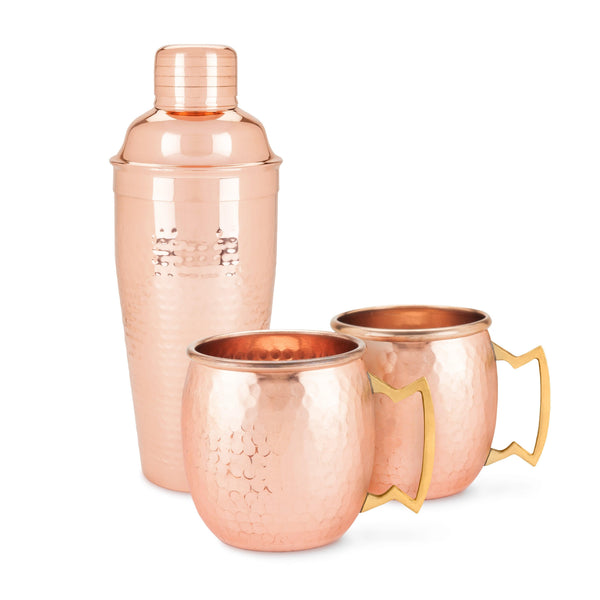 Hammered Copper Bar Set