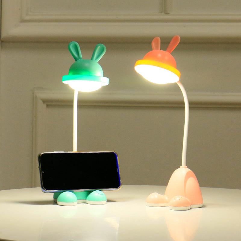 Rabbit LED Table Lamp Kids Desk Bunny Night Lights Studying Bedroom Decor Baby Bed Restaurant Living Room Cute Gift USB Charging Cute Study Lamps for Bedroom Décor