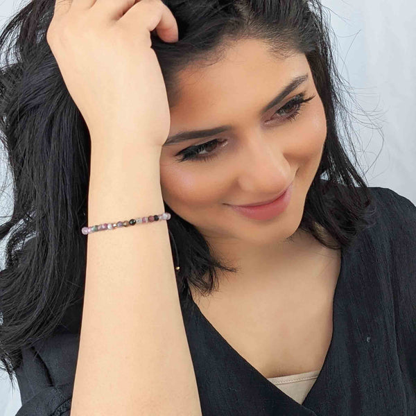 Tourmaline Tassel Tasbih Bracelet | Women's Misbaha - 33 Beads, 4mm