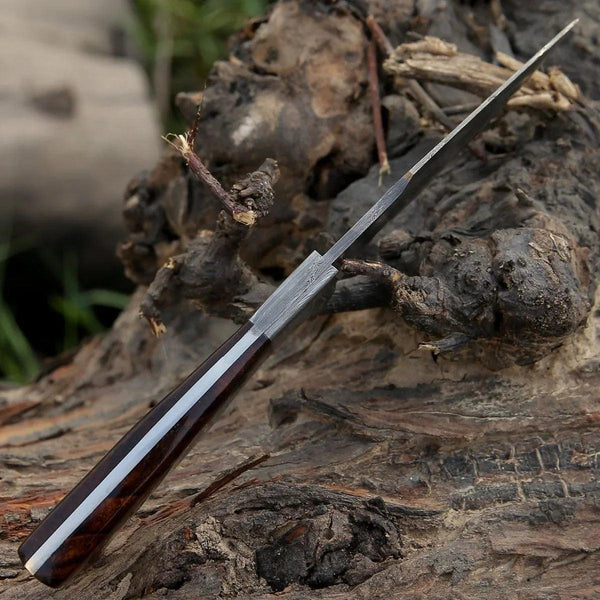 Radiant Damascus Hunting Knife with Rosewood Handle - Gifts for You 'n Me