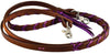 Rafter T Plaited Barrel Racing Reins - Brown/Purple / 5/8" x 8'