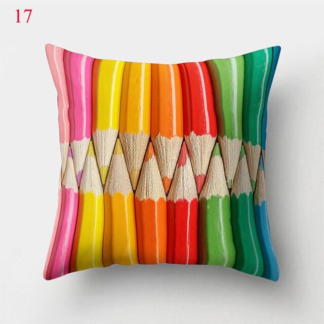 Rainbow Pillowcase Colorful Pillow Covers Cushion Cover Rainbow Throw Pillow Case Cushion Covers Abstract Swirl Rainbow Blue Green Red Bright Colors Wave Blend Throw Pillow Covers