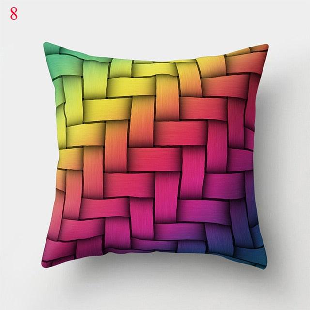 Rainbow Pillowcase Colorful Pillow Covers Cushion Cover Rainbow Throw Pillow Case Cushion Covers Abstract Swirl Rainbow Blue Green Red Bright Colors Wave Blend Throw Pillow Covers