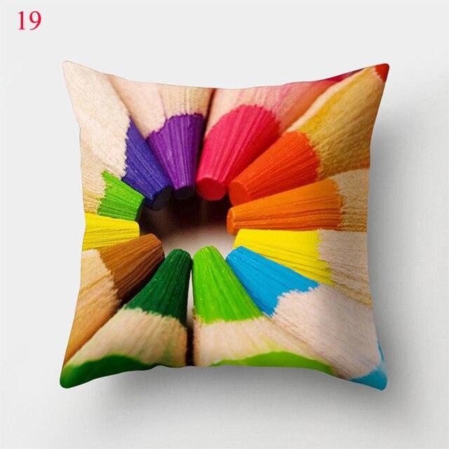 Rainbow Pillowcase Colorful Pillow Covers Cushion Cover Rainbow Throw Pillow Case Cushion Covers Abstract Swirl Rainbow Blue Green Red Bright Colors Wave Blend Throw Pillow Covers