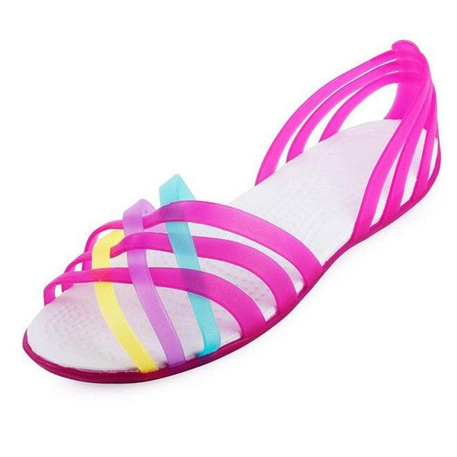 Rainbow Women Sandals Summer New Candy Color Women Shoes Strap Beach Mixed Colors Shoes Classic Slippers Beautiful Slip On Shoe Sandal Indoor And Outdoor Lightweight Slipper