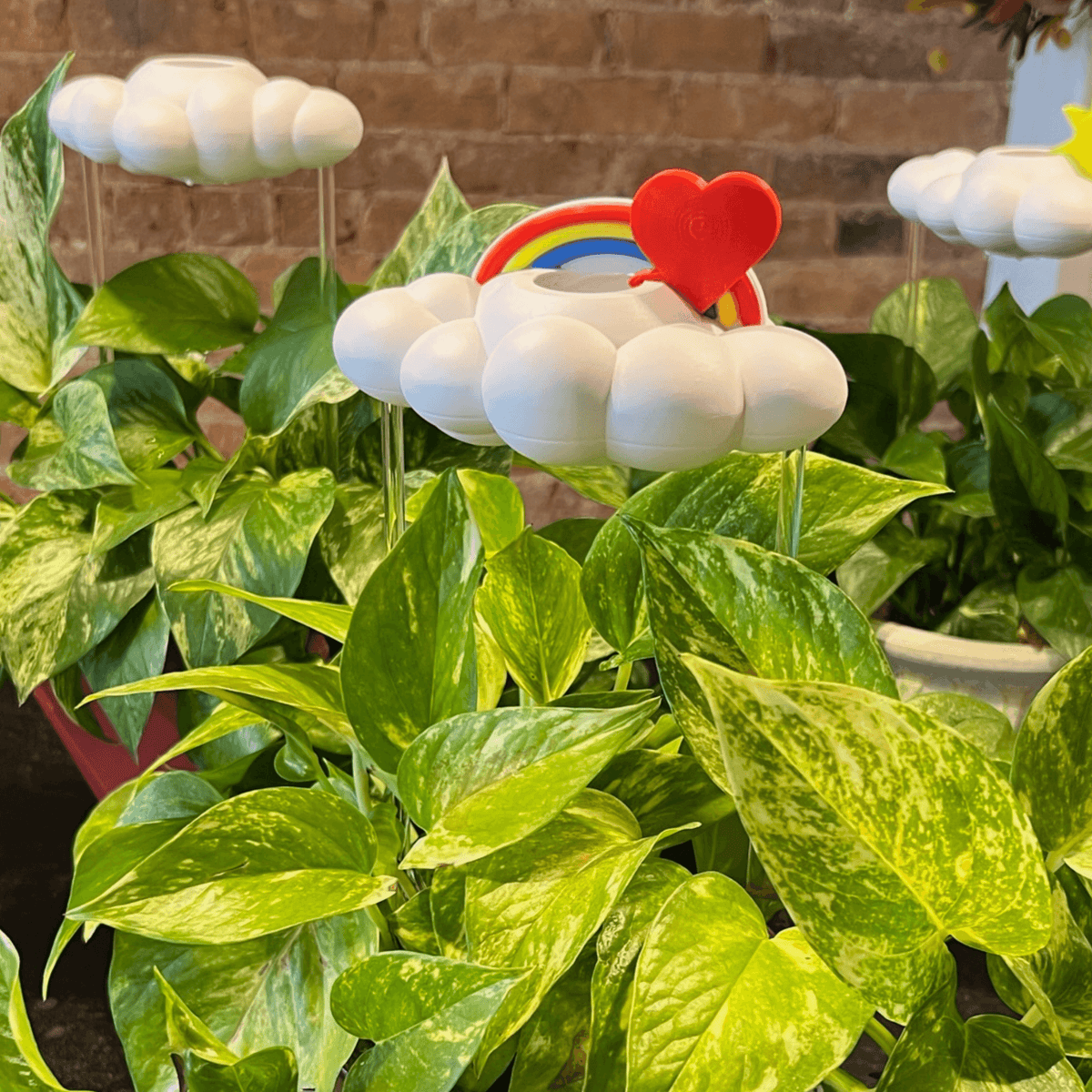Original Dripping Rain Cloud with Red Heart and Rainbow Charms