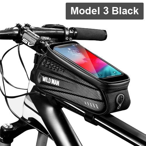 Rainproof Bicycle Bag Frame Front Top Tube Cycling Bag Reflective 6.5in Phone Case Touchscreen Bag Bike Accessories Bike Phone Bag Bicycle Bag Front Frame Pouch Top Tube Pouch Waterproof Bike Holder Accessories Bag Mount Handlebar Cell Phone