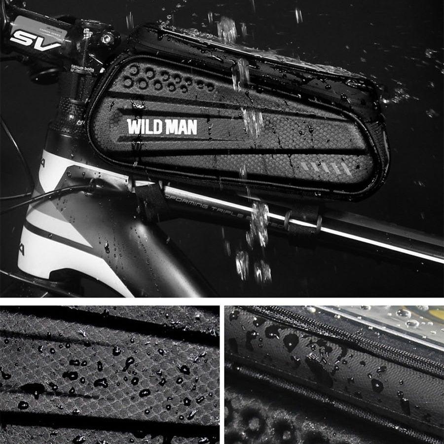 Rainproof Bicycle Bag Frame Front Top Tube Cycling Bag Reflective 6.5in Phone Case Touchscreen Bag Bike Accessories Bike Phone Bag Bicycle Bag Front Frame Pouch Top Tube Pouch Waterproof Bike Holder Accessories Bag Mount Handlebar Cell Phone