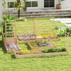 49 x 49 x 10 Inch Raised Garden Bed with Compost Bin and Open-ended Bottom-Natural