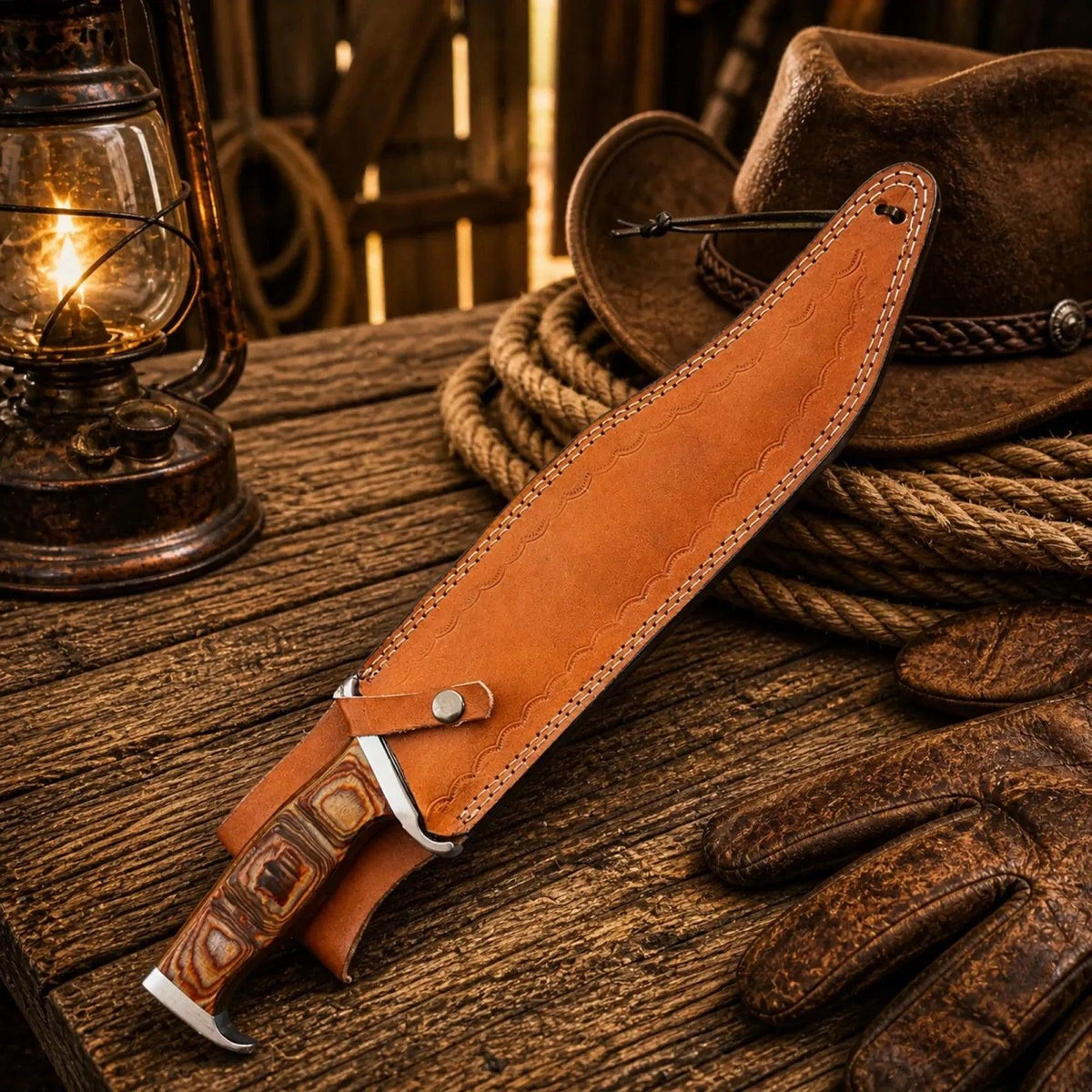Rambo 3 Bowie Knife 18” – Handmade Steel With Leather Sheath