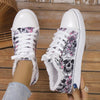 Raw Hem Printed Canvas Sneakers - Blush Pink / 39