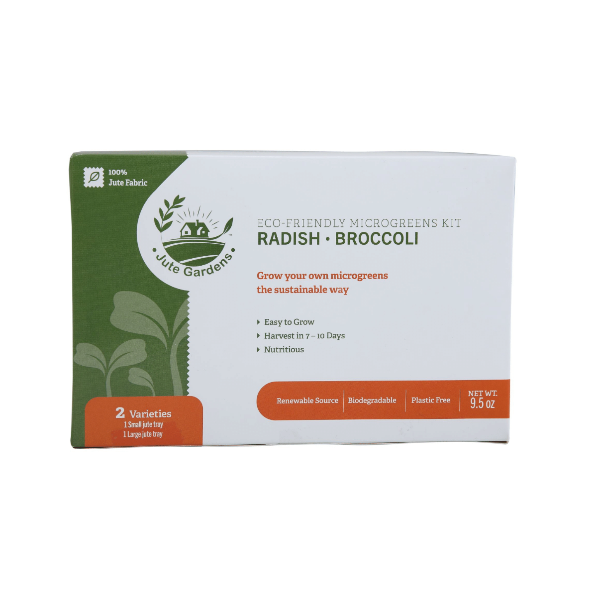 Jute Gardens Microgreen Growing Kit – Broccoli & Radish Seeds, Eco-Friendly Indoor Gardening Set