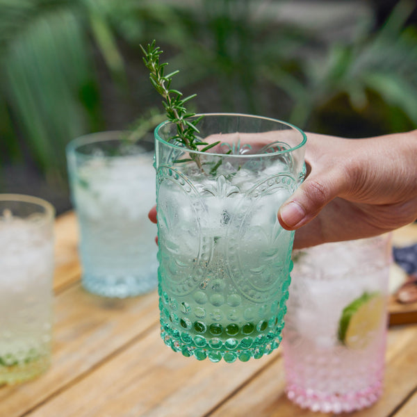 Acrylic Embossed Tumblers, Set of 4