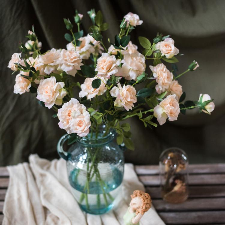 Artificial Faux Real Touch Blooming Rose Stem 25