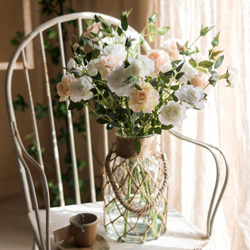 Artificial Faux Real Touch Blooming Rose Stem 25